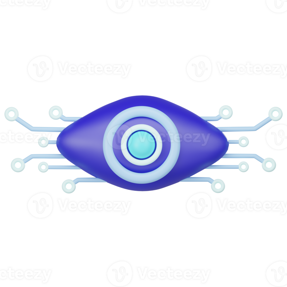 3d artificial intelligence eye icon png