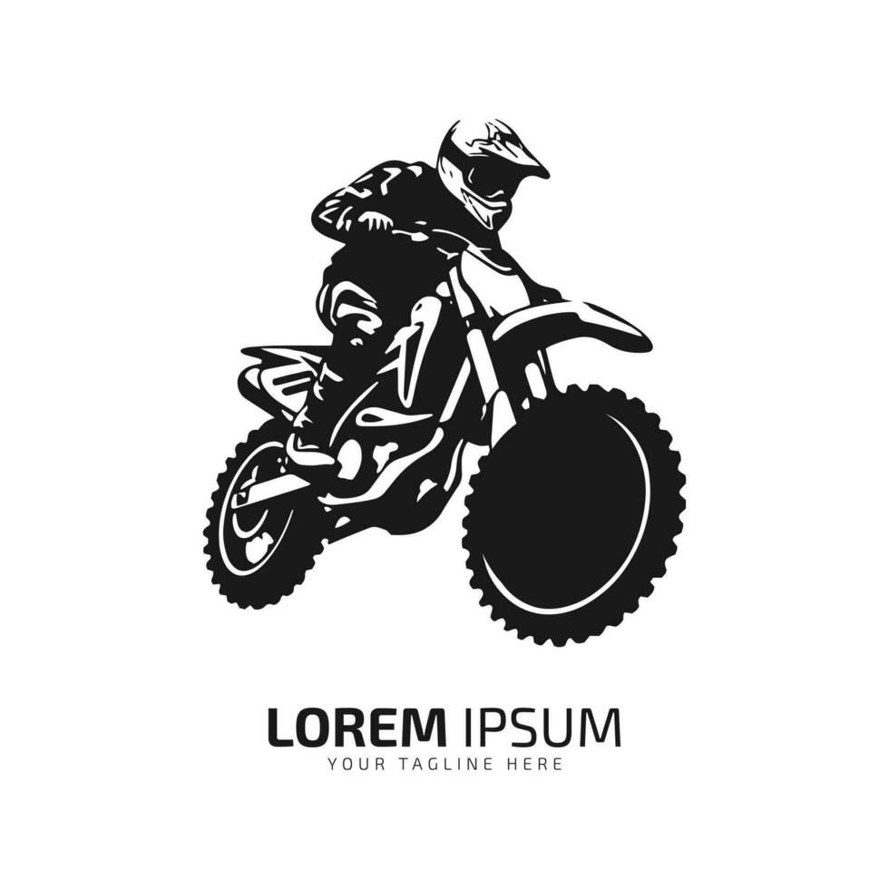 minimal and abstract logo of dirt bike icon mud bike vector silhouette isolated design motocross bike side view