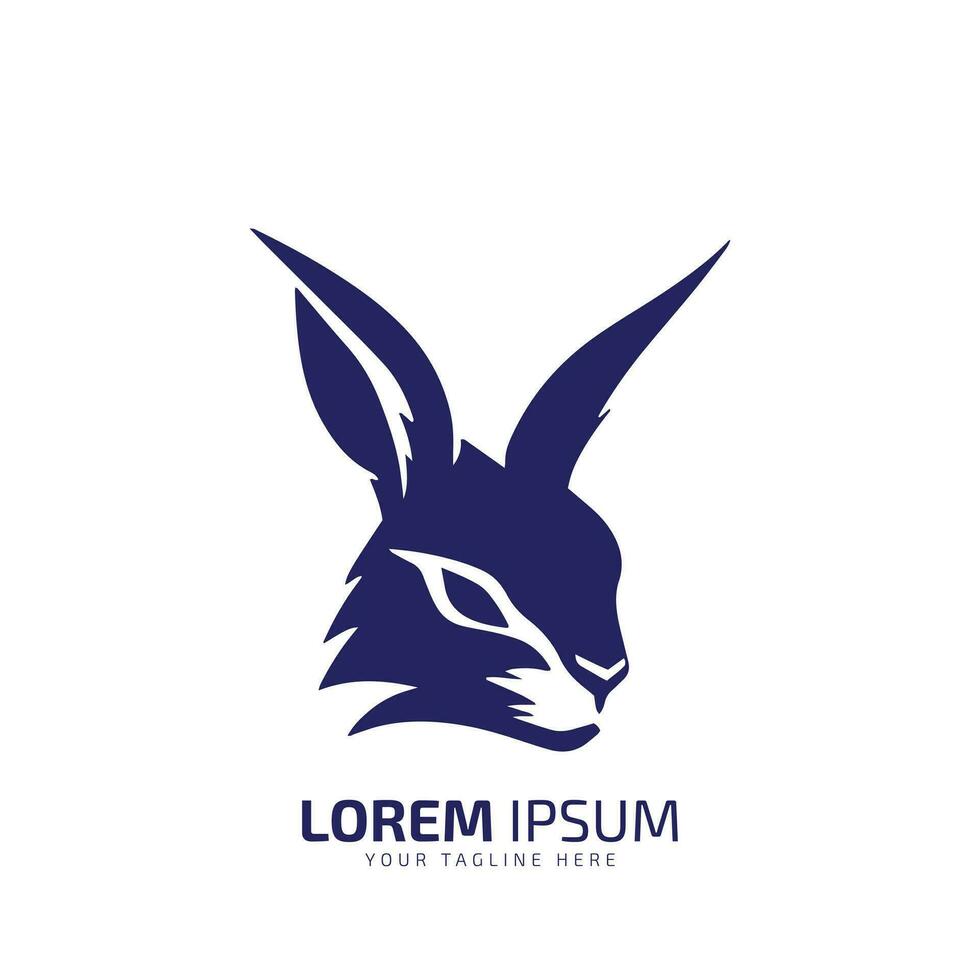 minimal and abstract logo of rabbit icon hare vector silhouette isolated design art