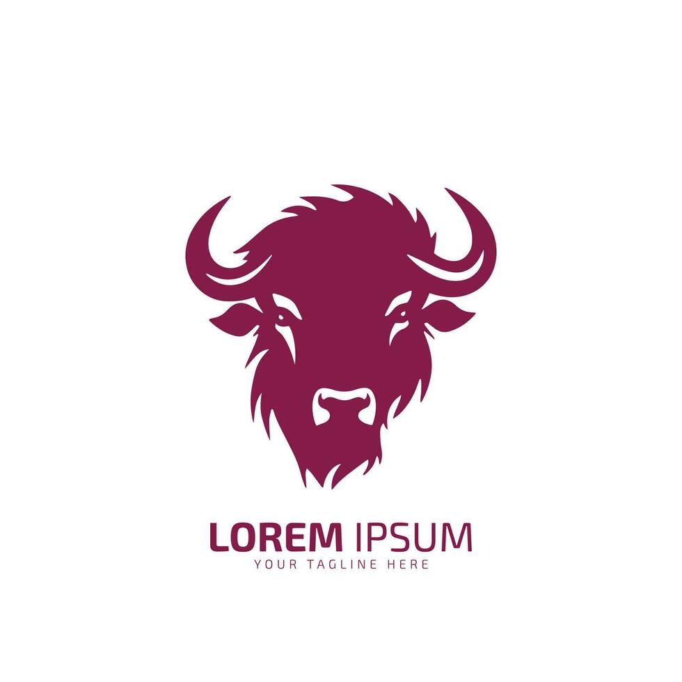 minimal and abstract logo of ox icon bull vector silhouette isolated art