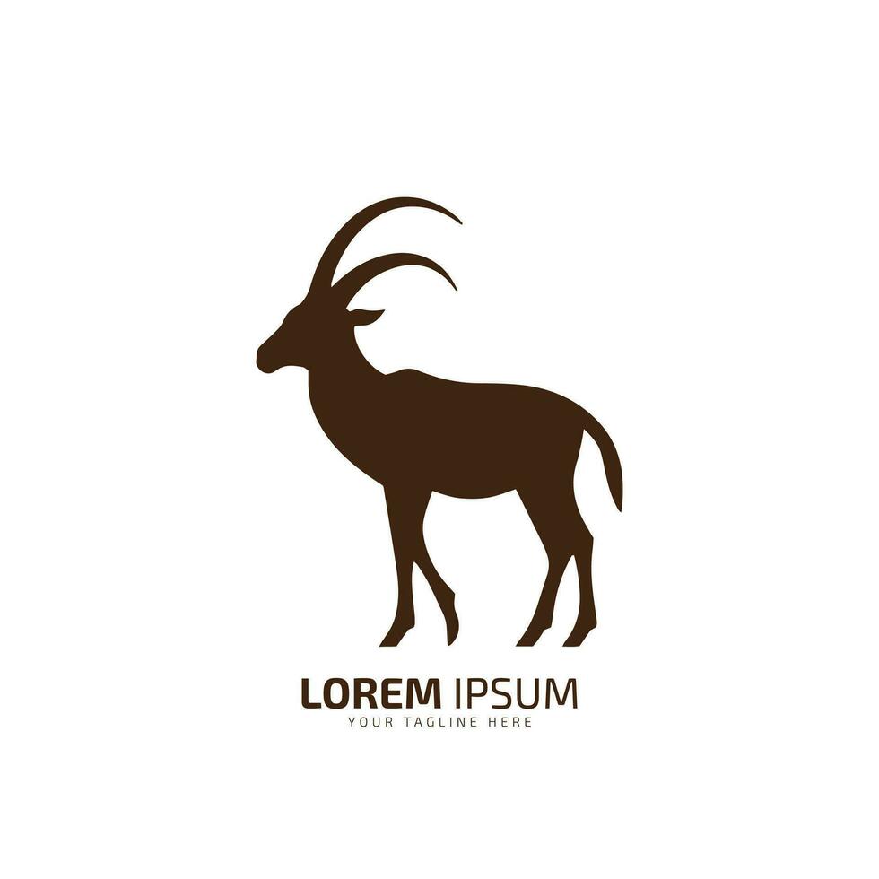 minimal and abstract goat logo icon silhouette vector standing goat