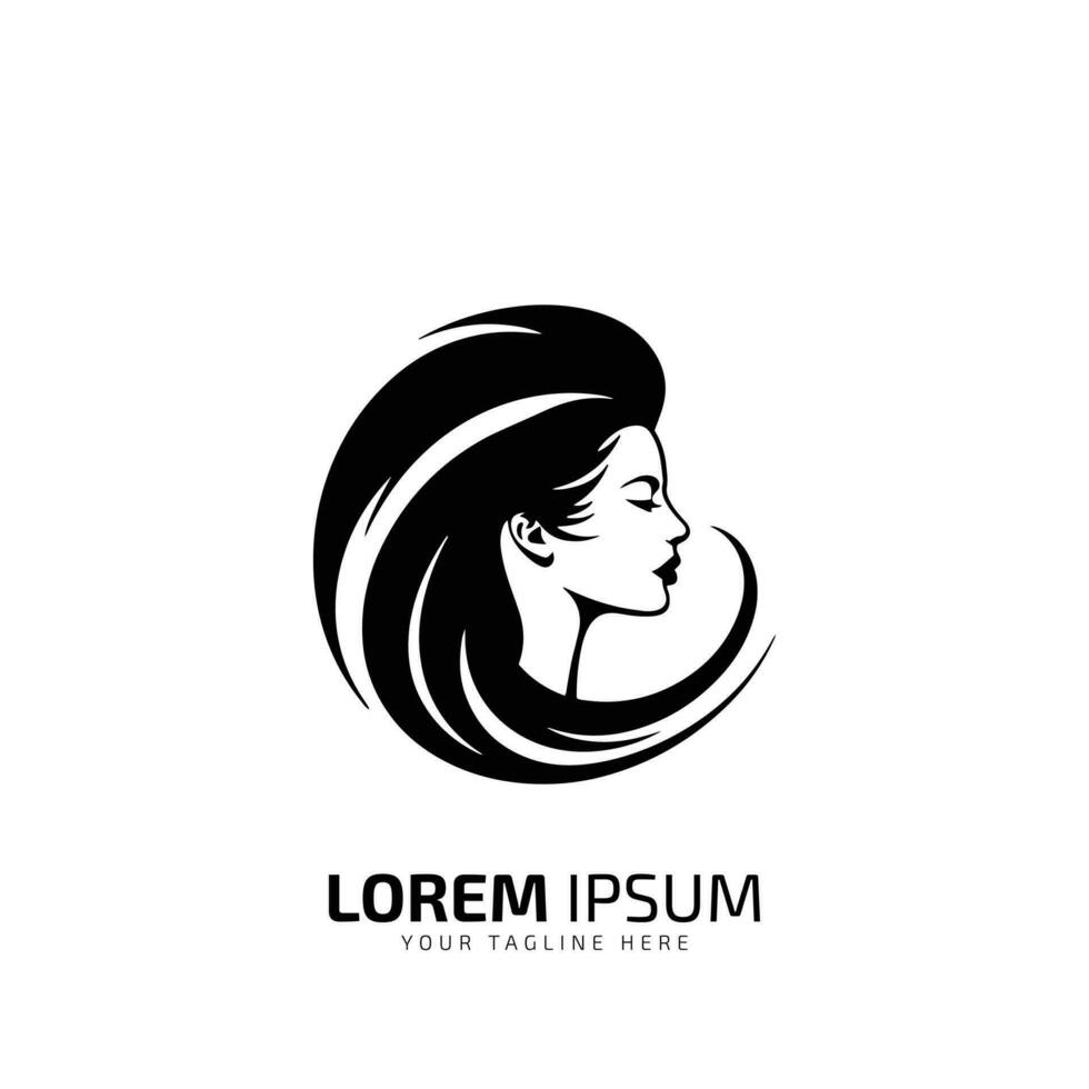 minimal and abstract logo of girl icon lady vector silhouette design