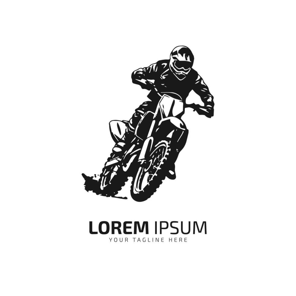 minimal and abstract logo of dirt bike icon mud bike vector silhouette isolated design motocross bike front view