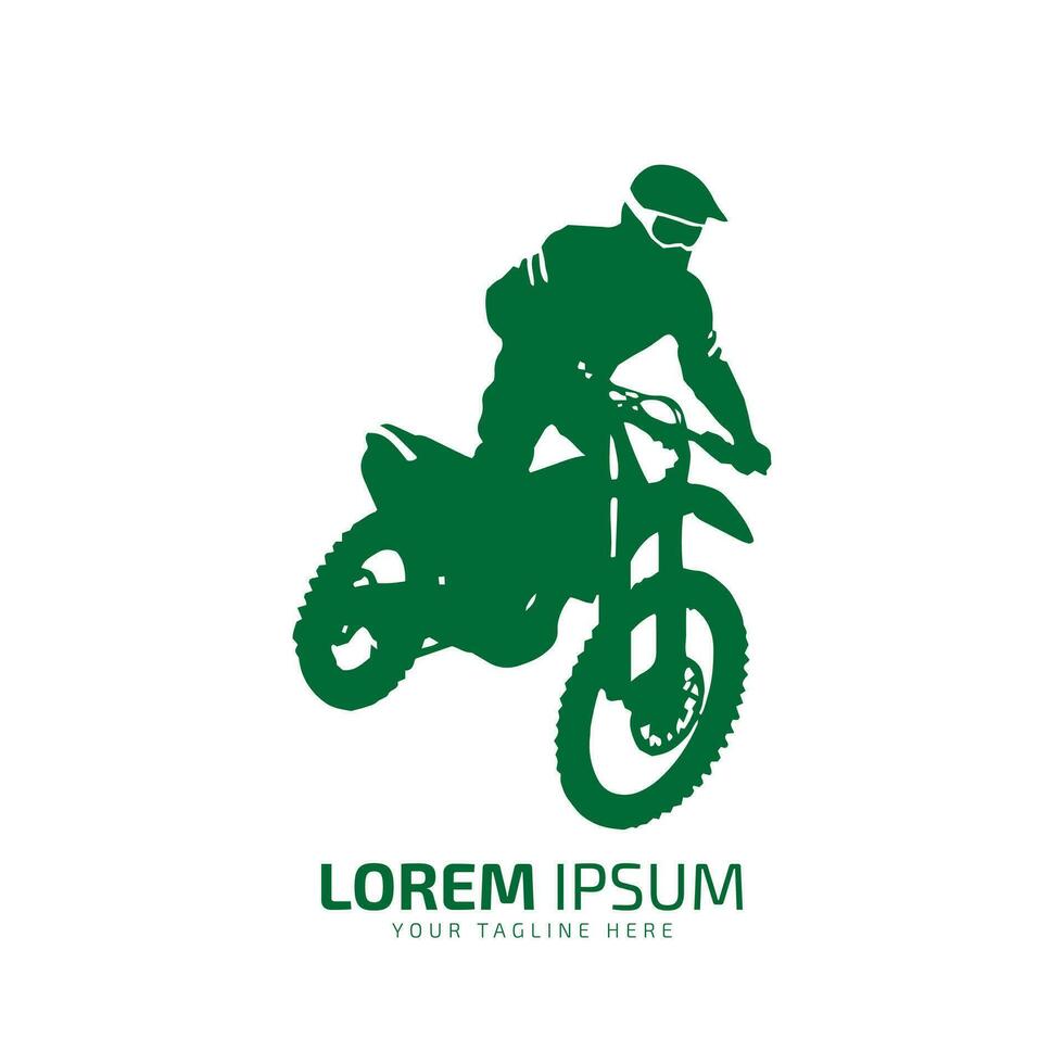 minimal and abstract logo of mud bike icon dirt bike vector silhouette isolated design green bike