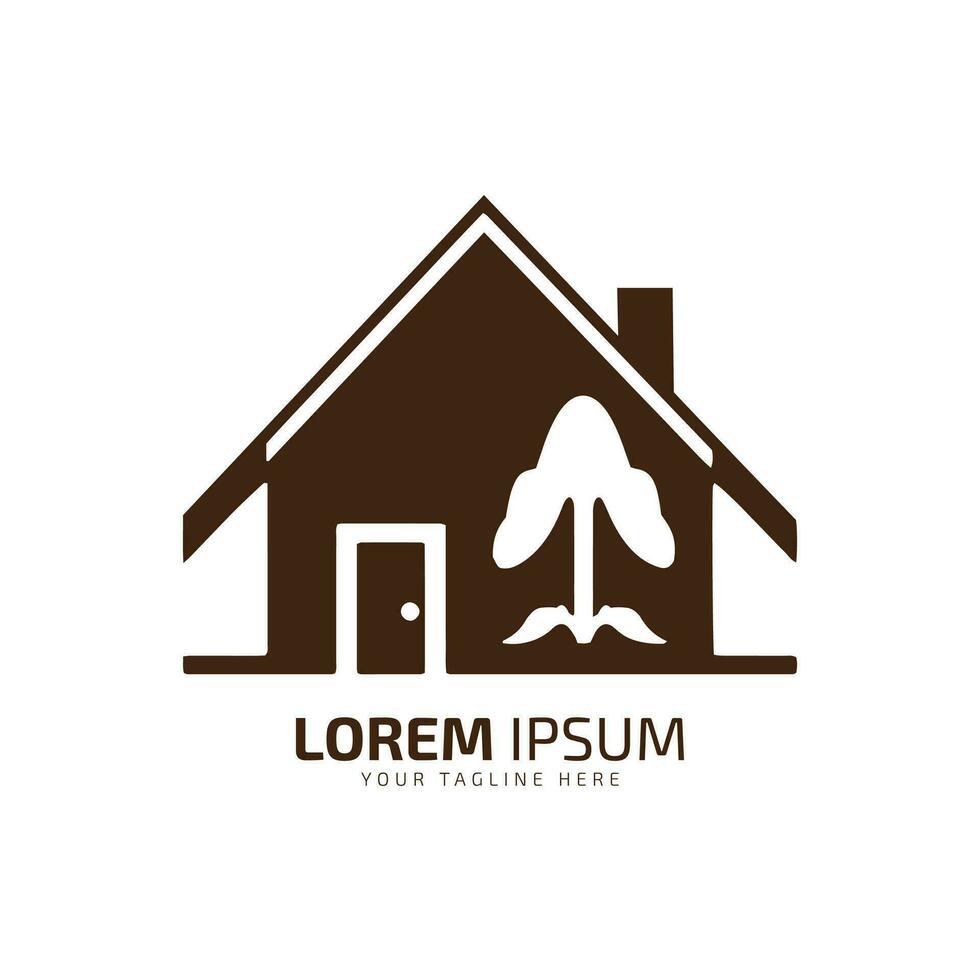 home icon house vector silhouette isolated design with tree