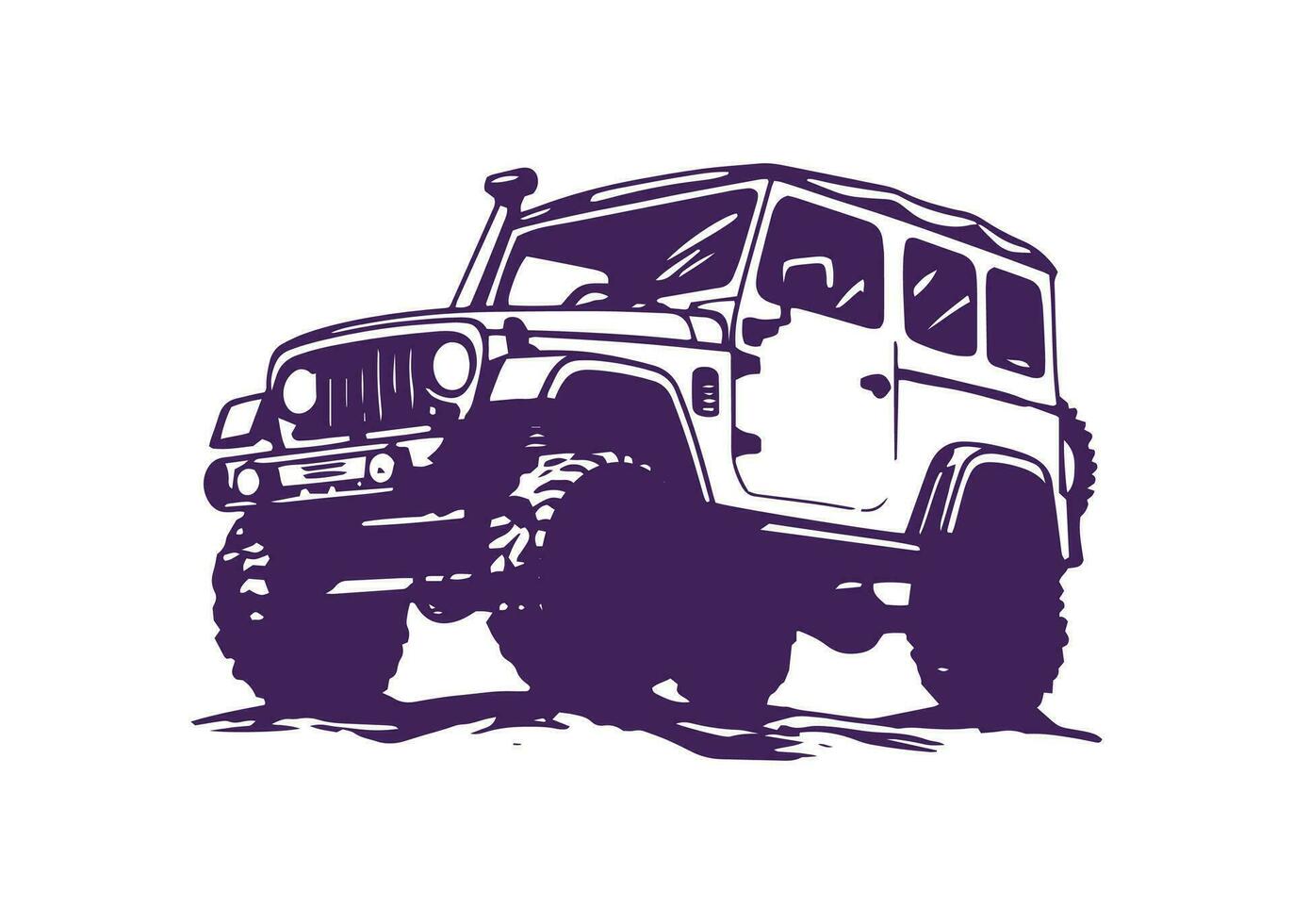 minimal and abstract logo of jeep icon car vector silhouette isolated design off road