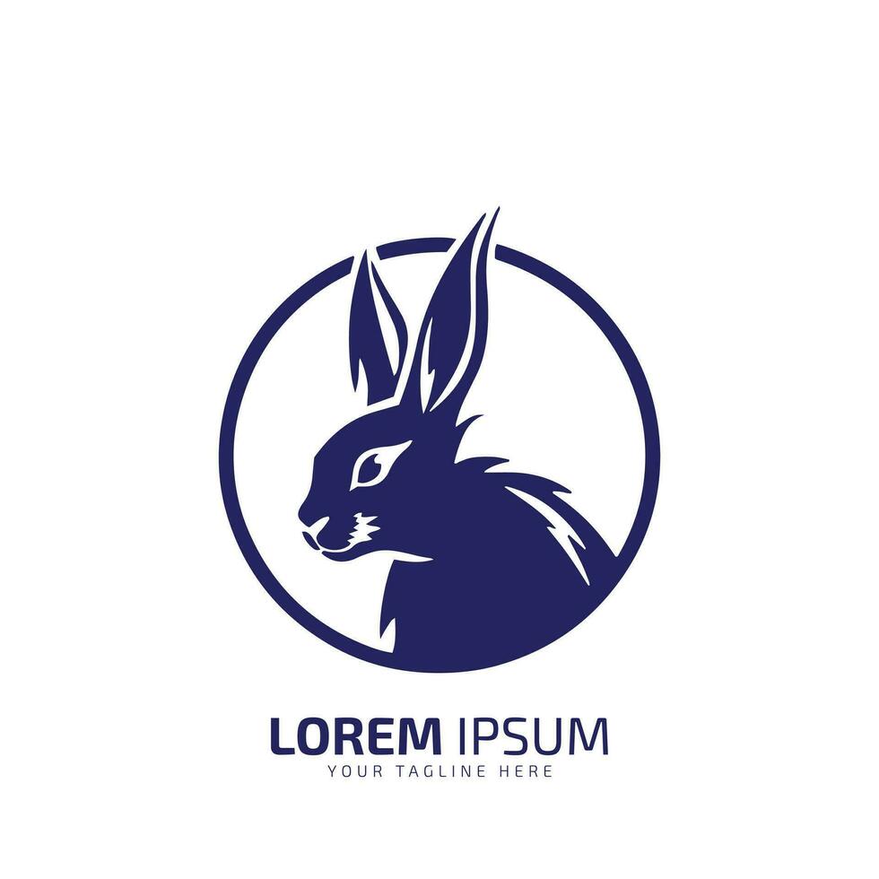 minimal and abstract logo of rabbit icon hare vector silhouette isolated art