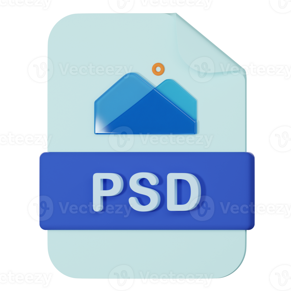 psd Dateiname Erweiterung 3d Symbol png