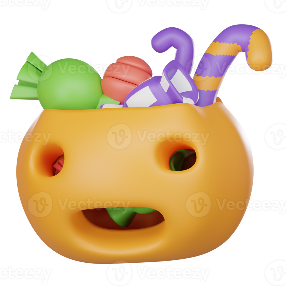 Halloween Pumpkin and candy 3D png