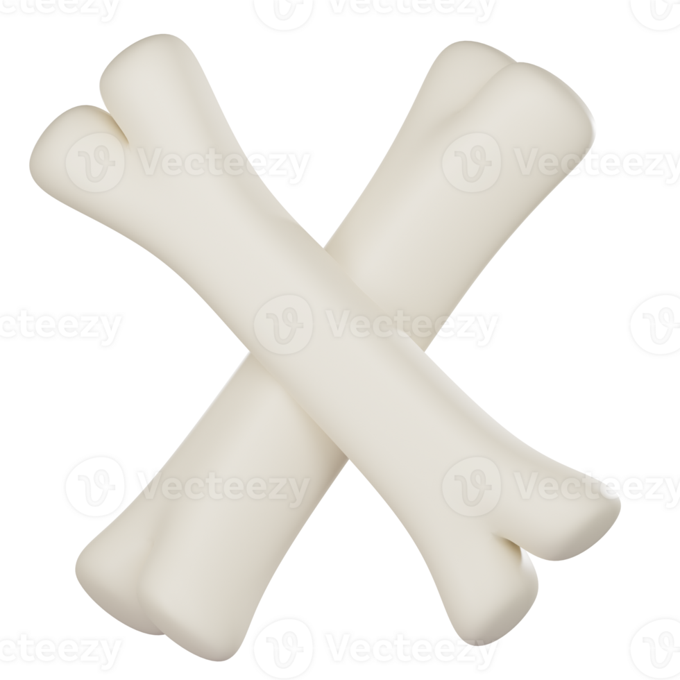 White bone 3d render png