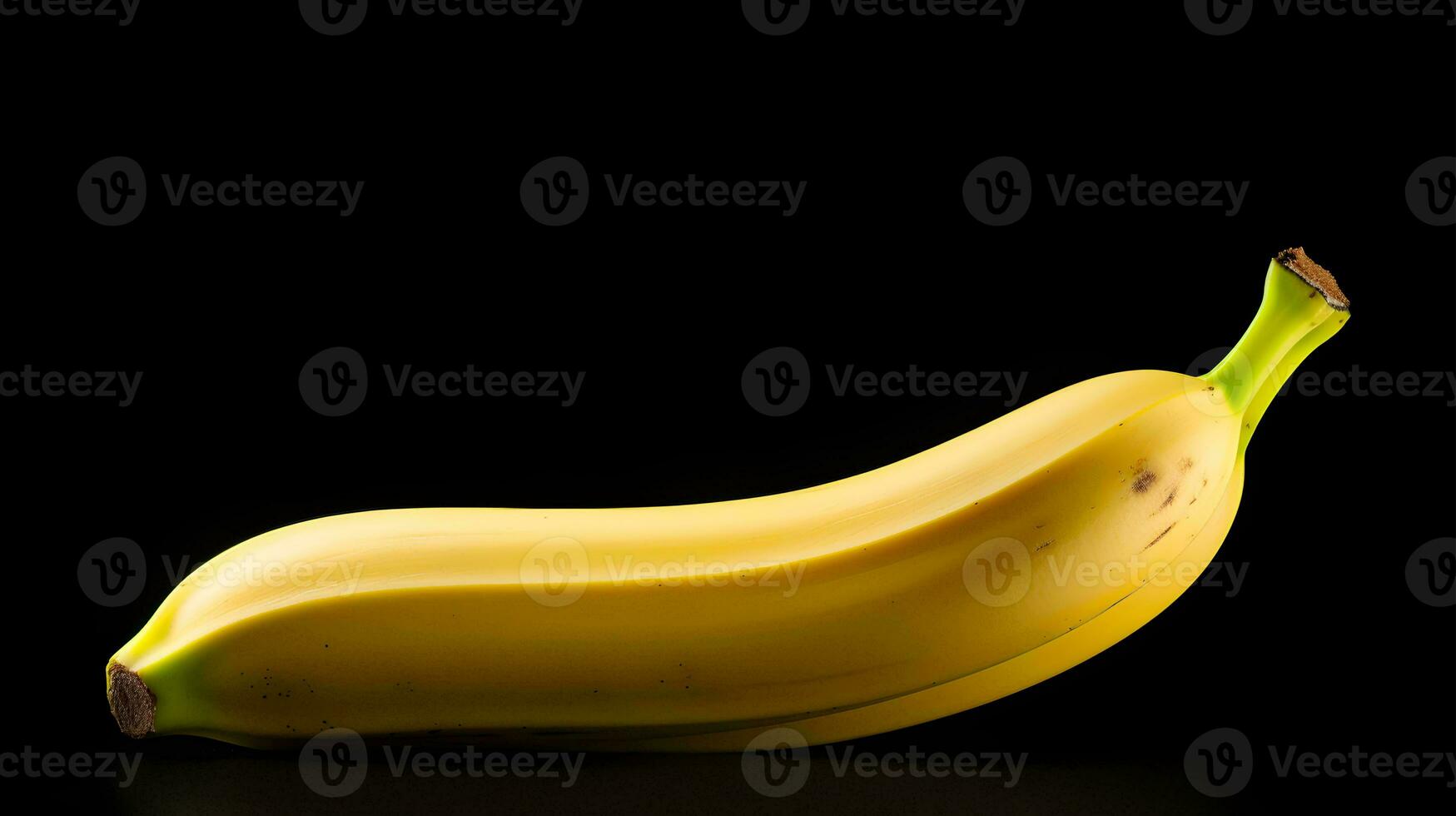 a banana on a black background AI generative photo