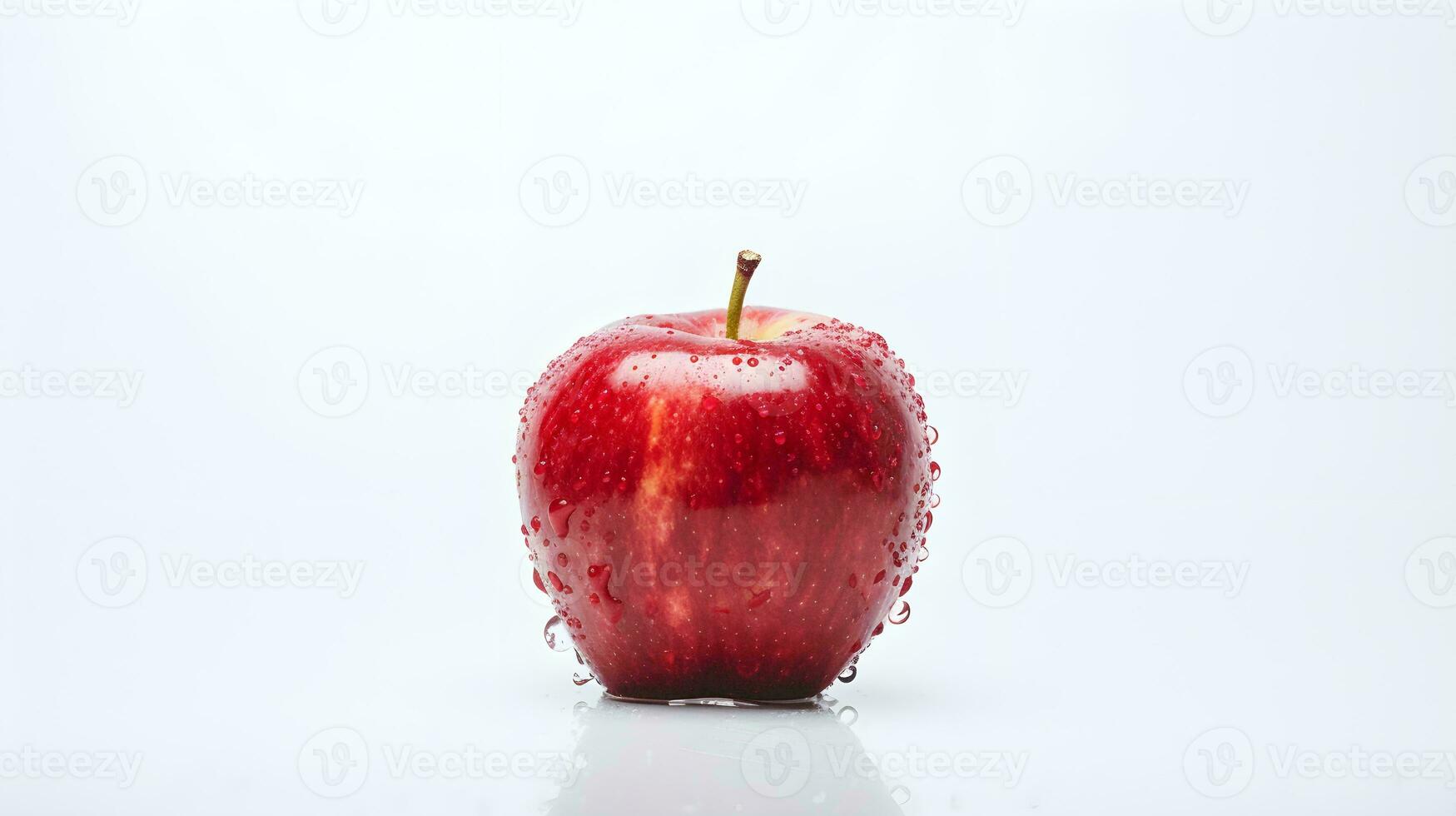 an apple is shown with water droplets on it  ai generative photo