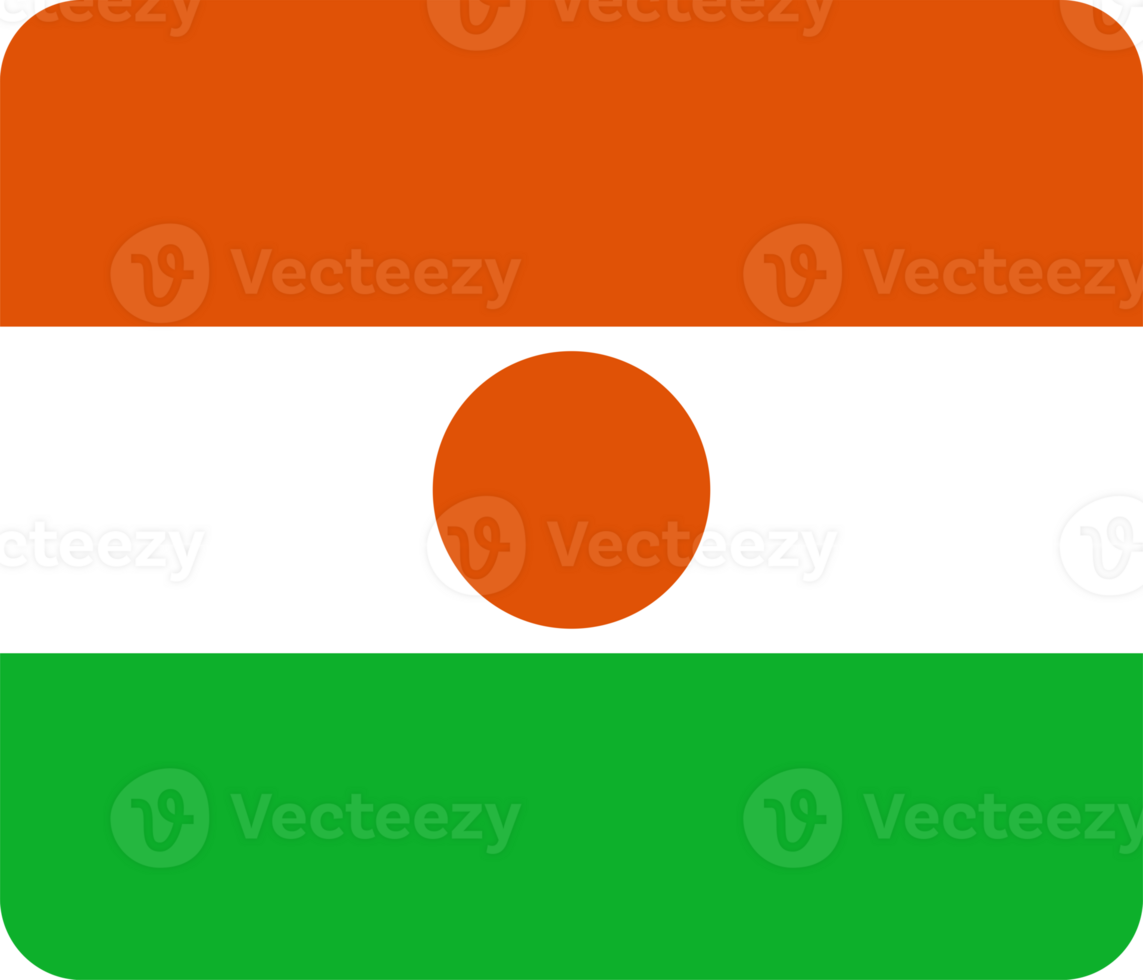 Nigerien Flag of Niger round corners png