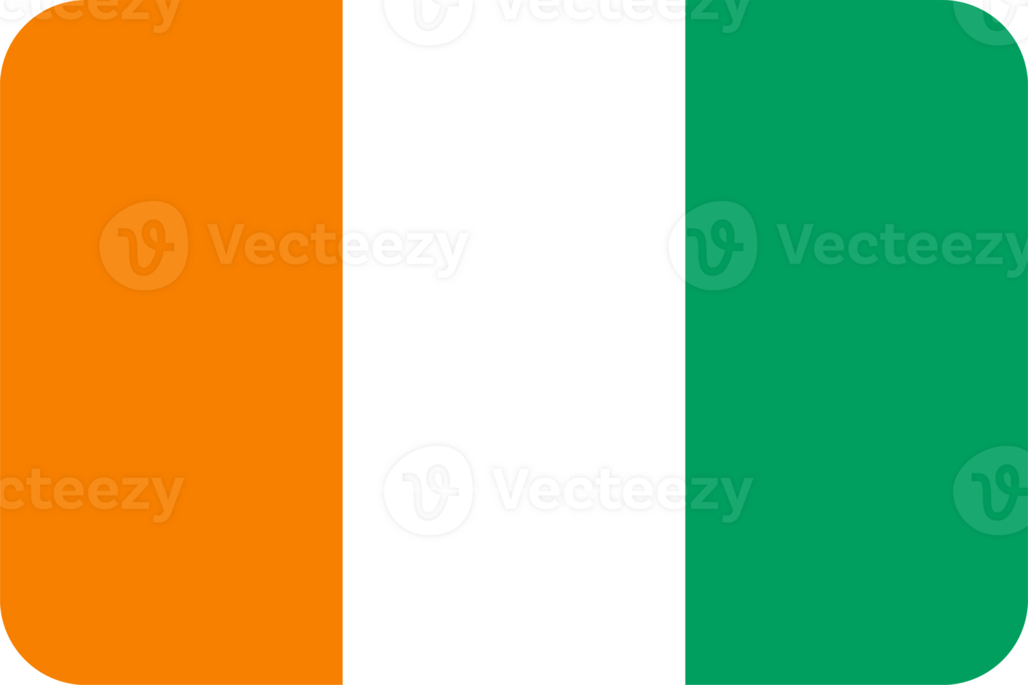 Ivorian Flag of Cote Ivoire round corners png