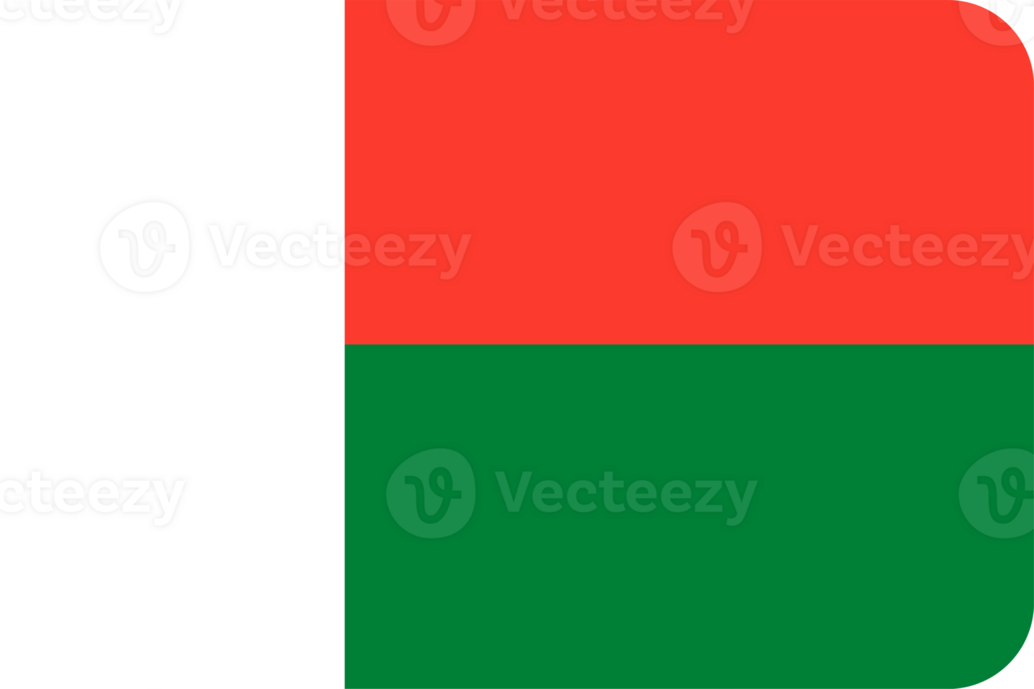 Malagasy Flag of Madagascar round corners png
