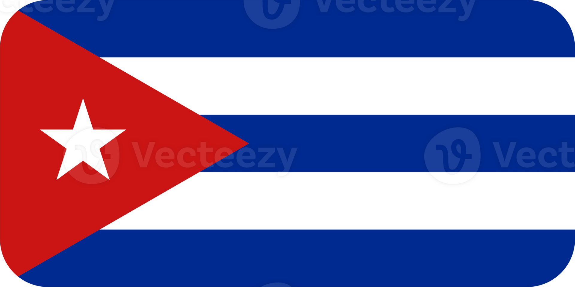 Cuban Flag of Cuba round corners png