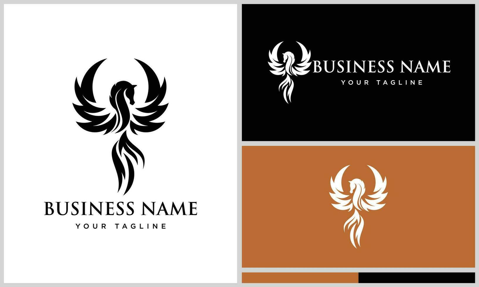 arabian horse phoenix logo template vector