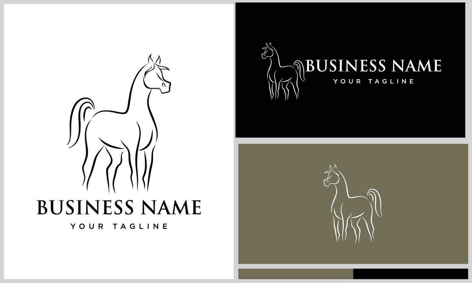 arabian horse line art template vector