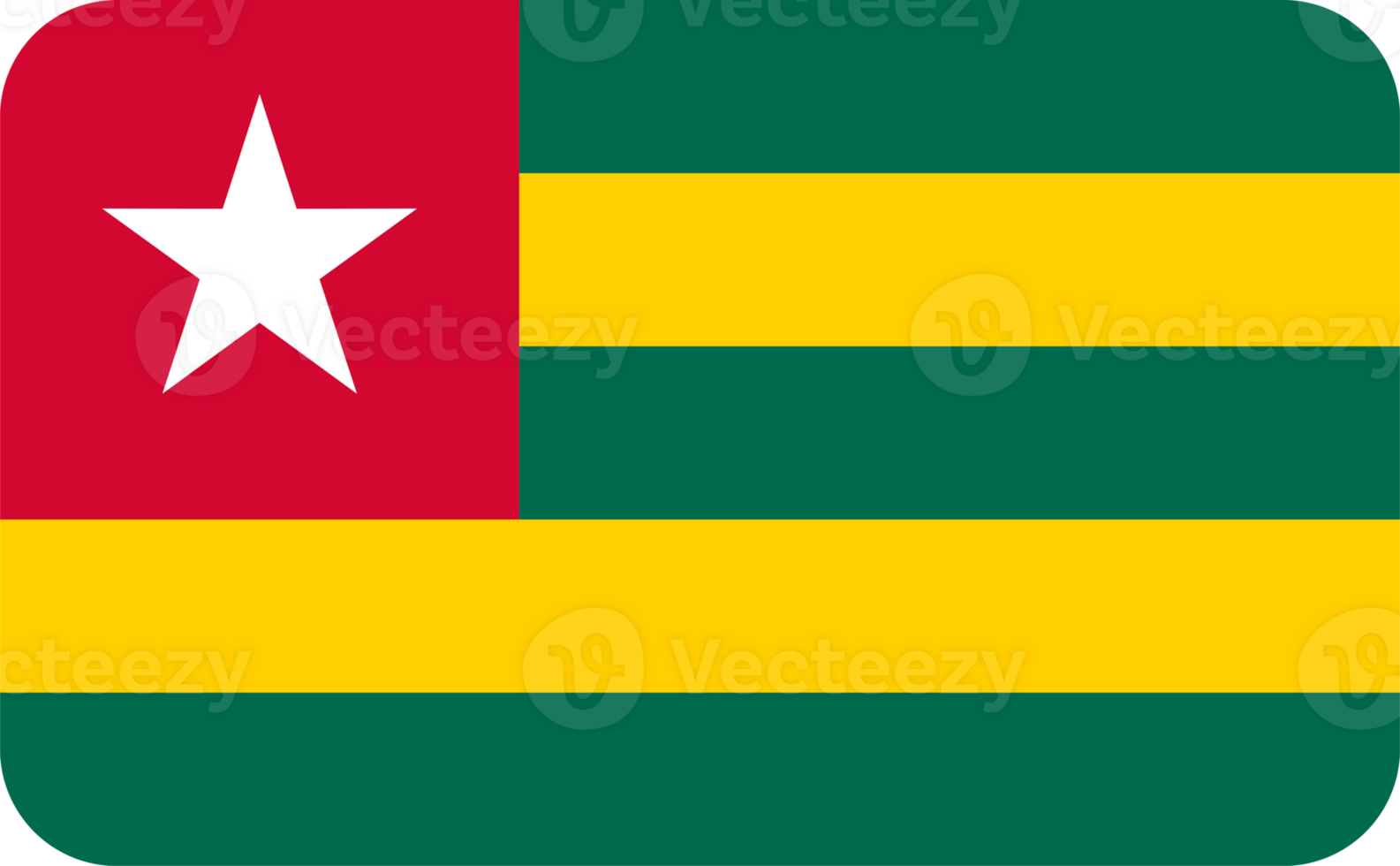 Togolese Flag of Togo round corners png