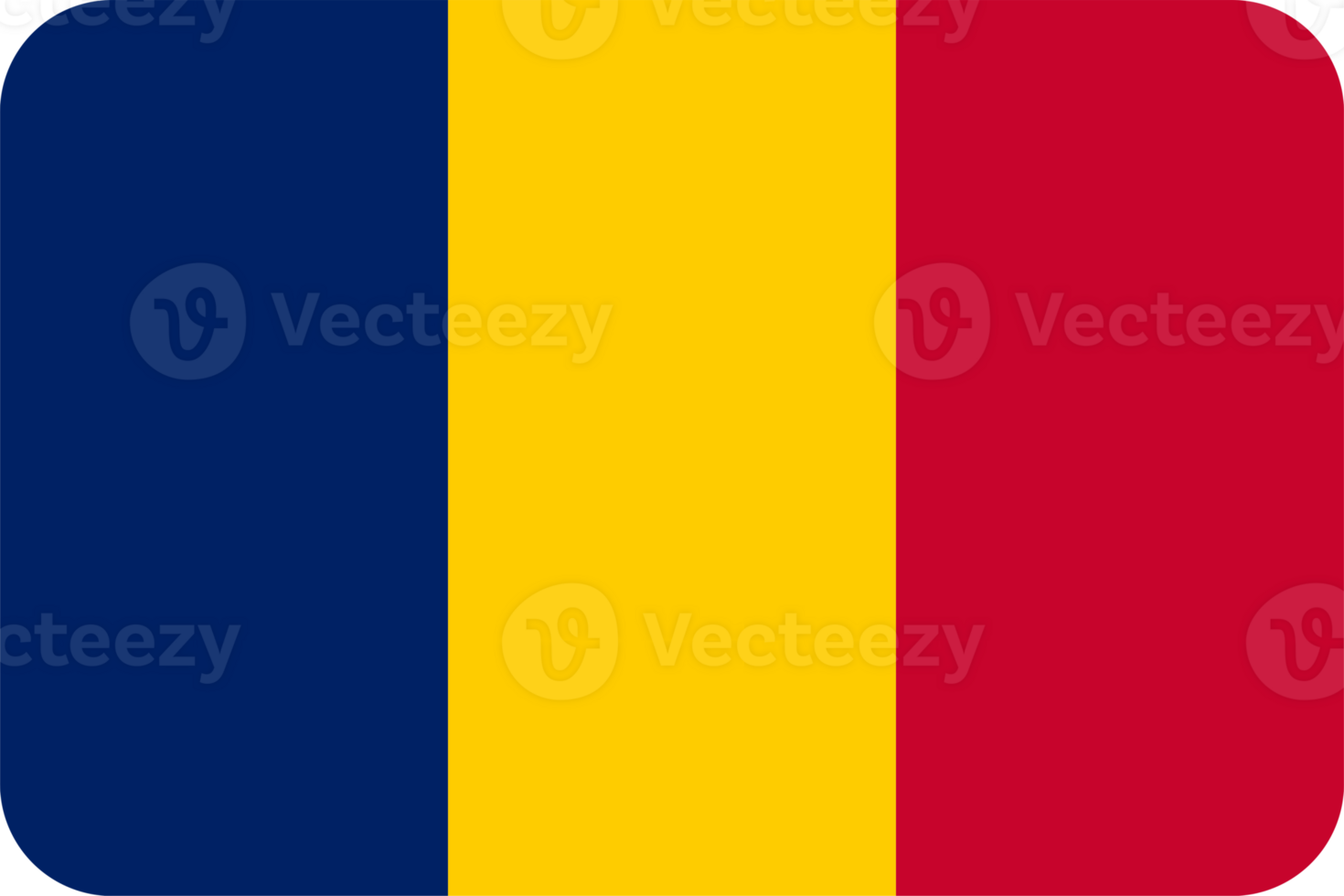 Chadian Flag of Chad round corners png