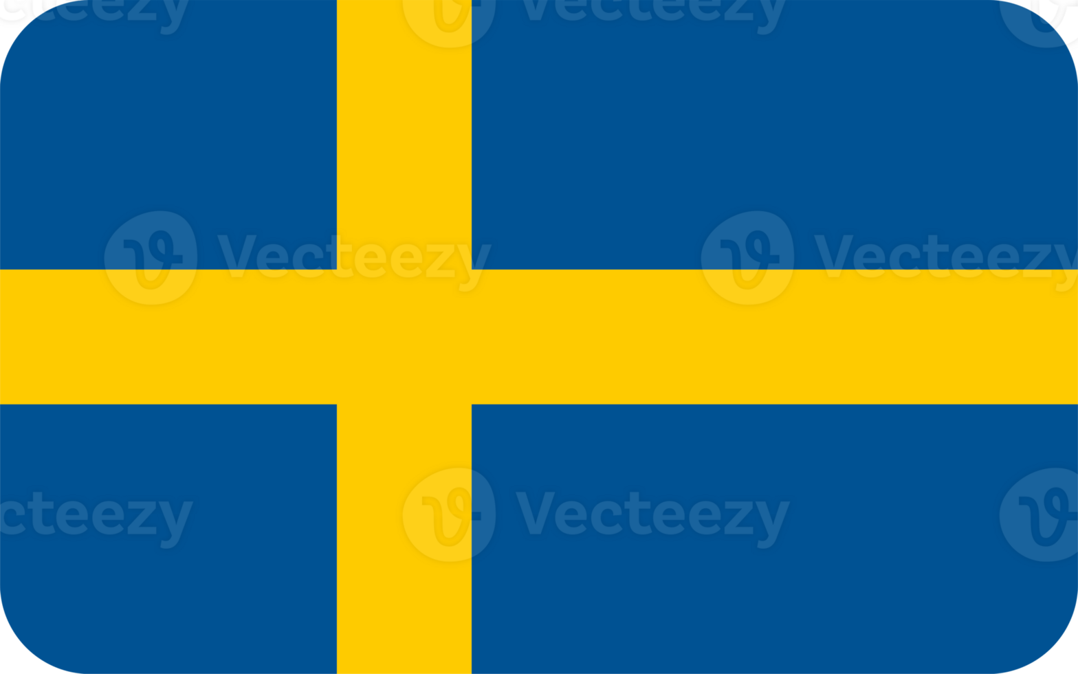 Swedish Flag of Sweden round corners png