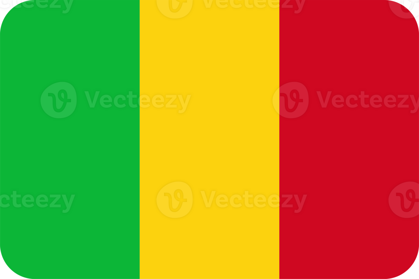 Malinese Flag of Mali round corners png