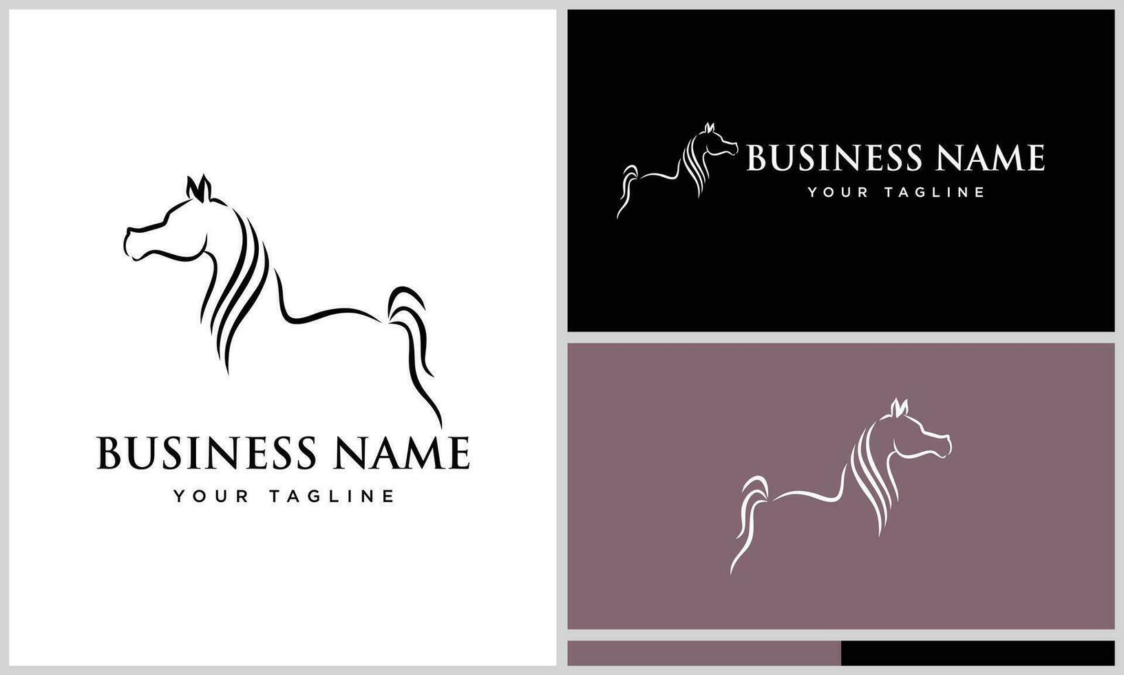 arabian horse line logo template vector