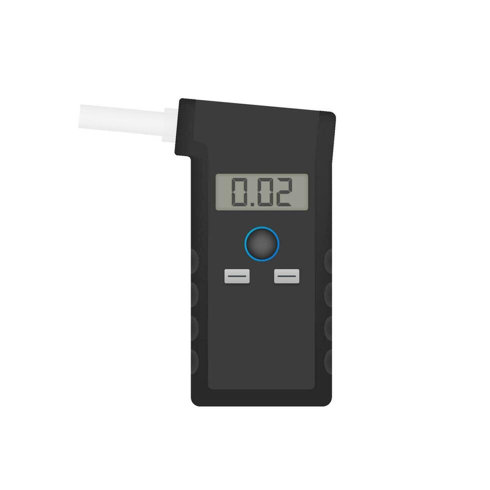 Handheld Breath Alcohol Tester Analyzer Electronic Device. Vector stock illustration