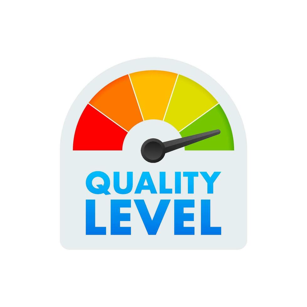Quality level meter. Satisfied Customers. Customer service. Vector stock illustration.