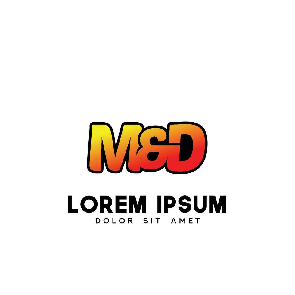 MD Initial Logo Design Vector