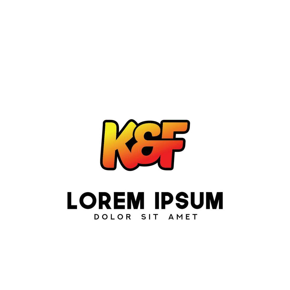 KF Initial Logo Design Vector
