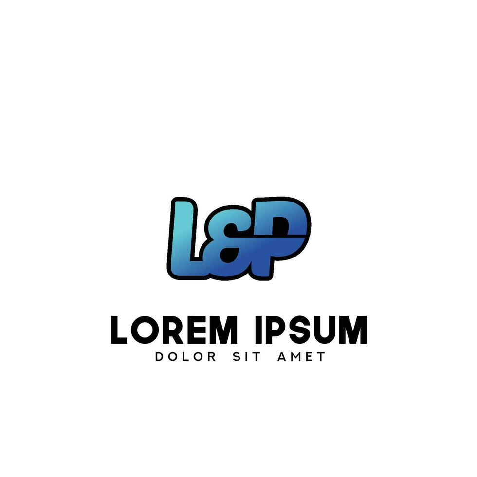 LP Initial Brush In Circle Frame Template Design vector
