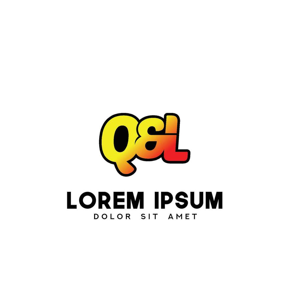 QL Initial Brush In Circle Frame Template Design vector