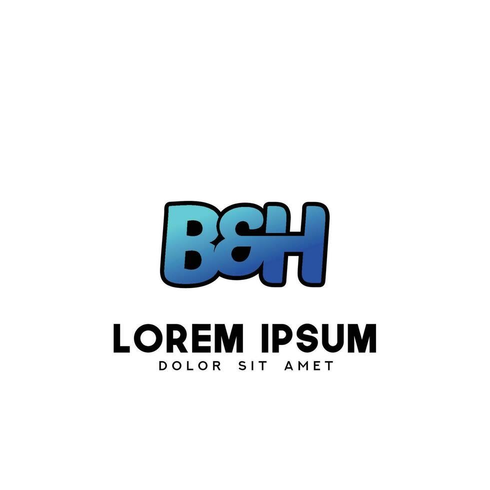 bh inicial logo diseño vector