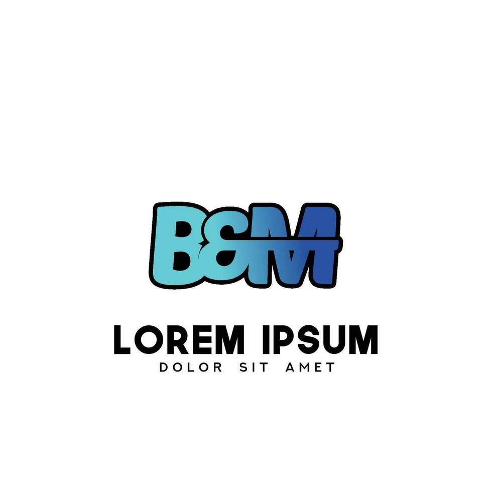 BM Initial Brush In Circle Frame Template Design vector
