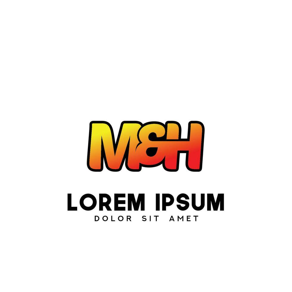 MH Initial Logo Design Vector