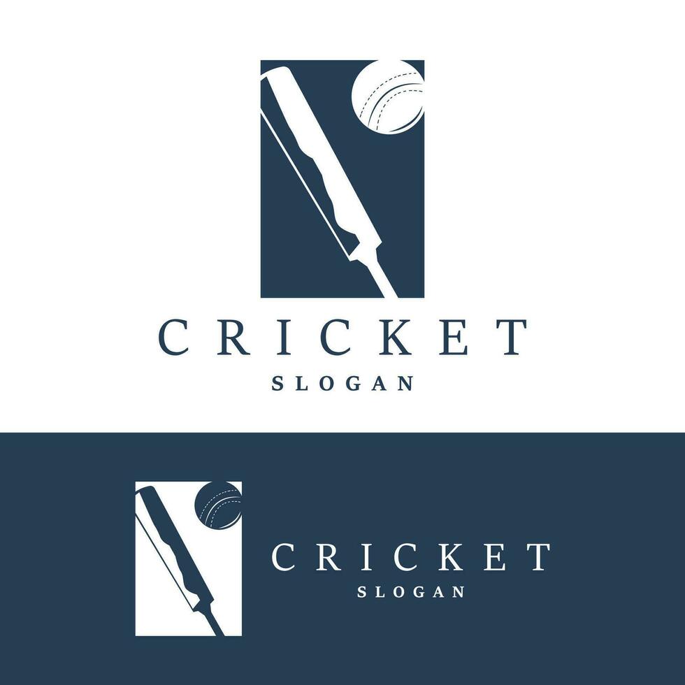 Cricket Sport Logo Design Vector Illustrator Template