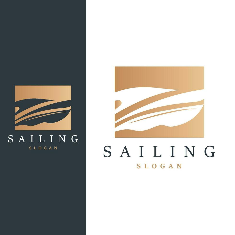 Simple Sailboat Logo Design, Symbol Vector Template