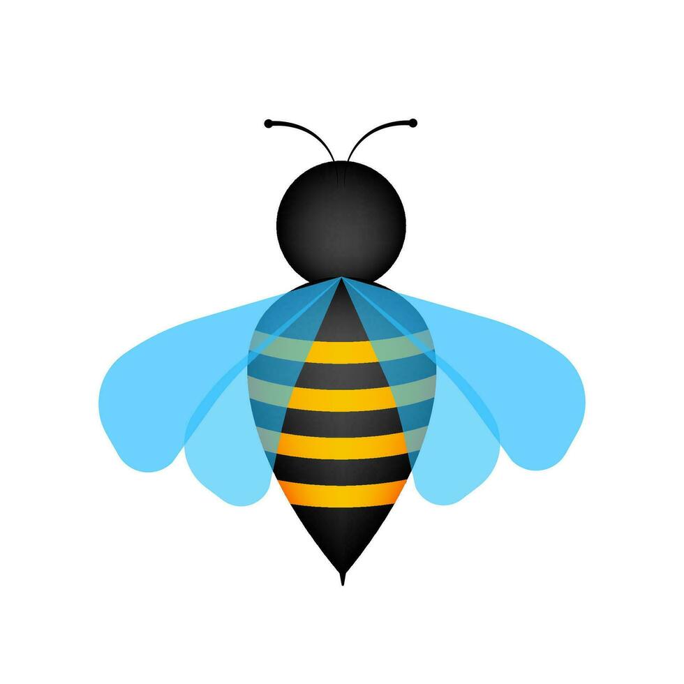 Honey flying bee. Bee icon isolated on white background. Insect vector