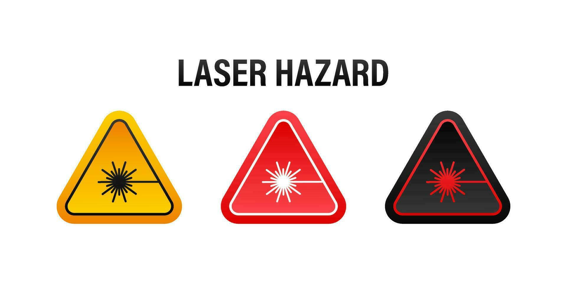 Cartoon style icon with laser hazard. Vector icon. Vector graphic