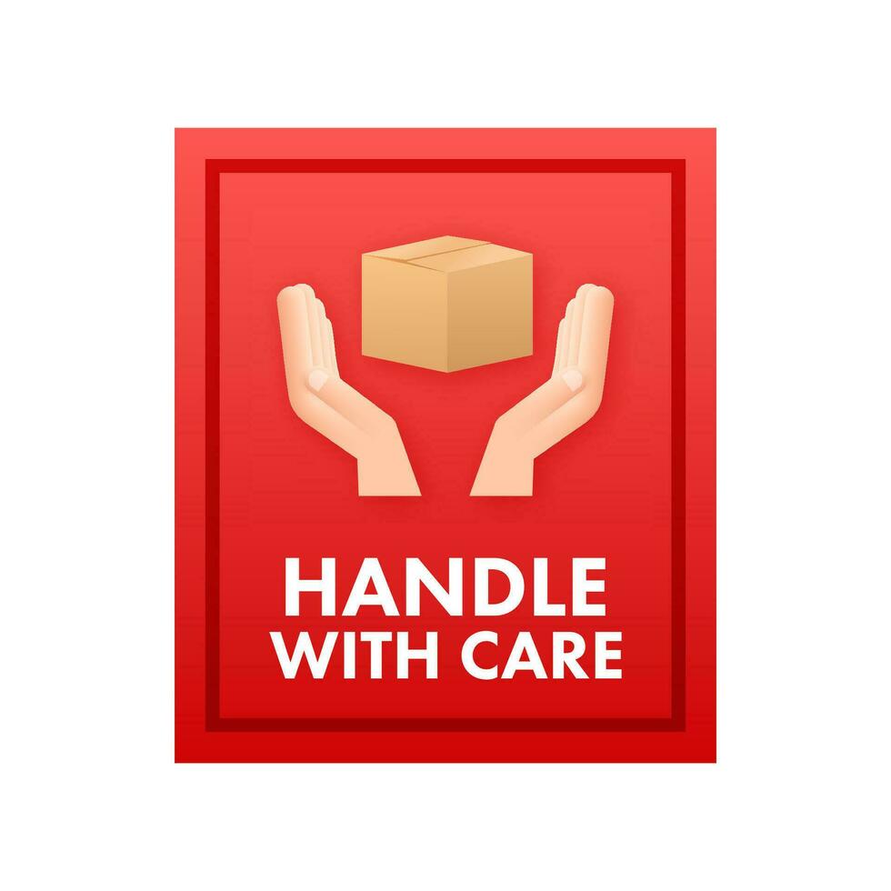 Handle with care, great design for any purposes. Vector graphic. Arrow icon.