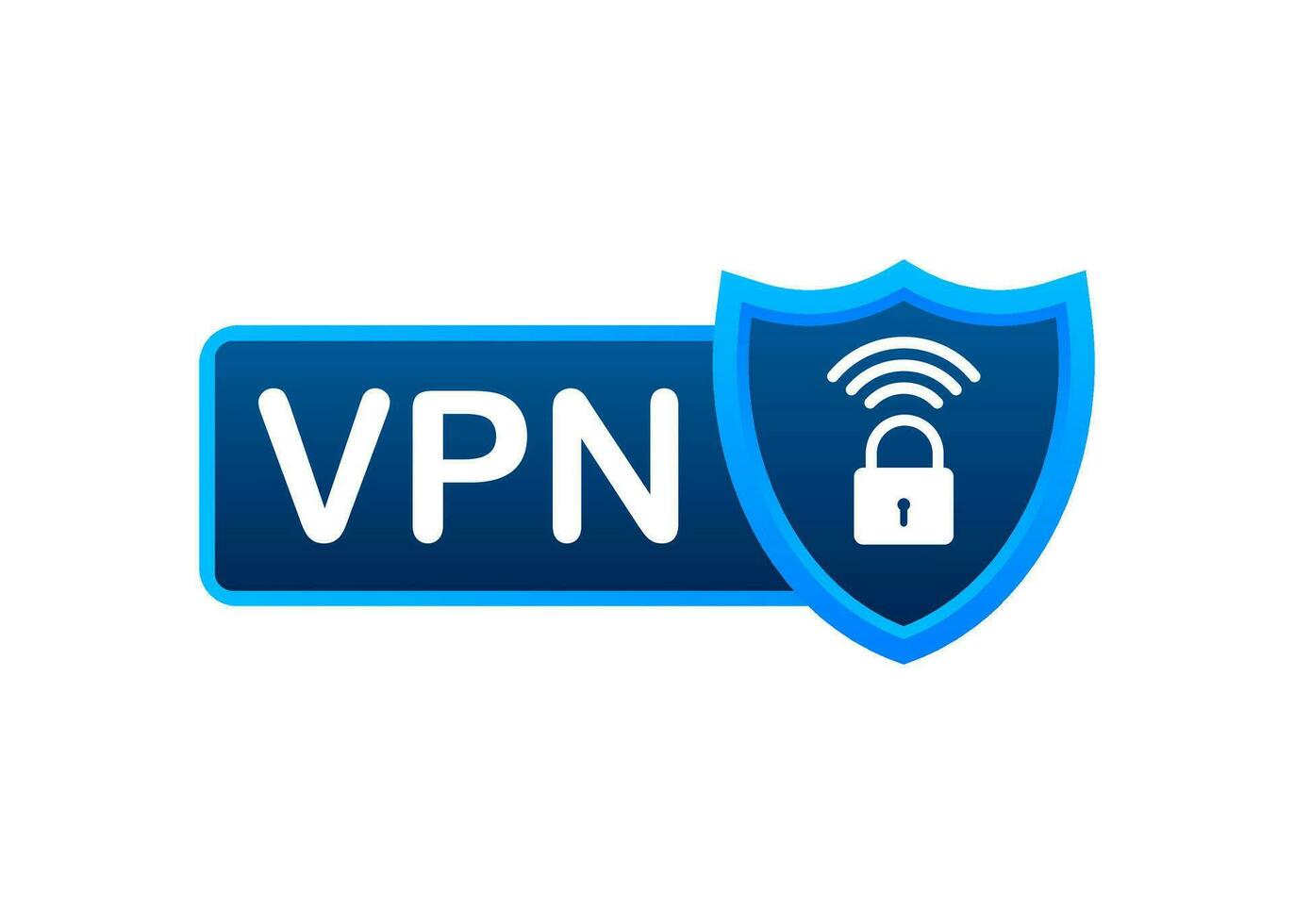 Secure VPN connection concept. Virtual private network connectivity overview. Vector stock illustration