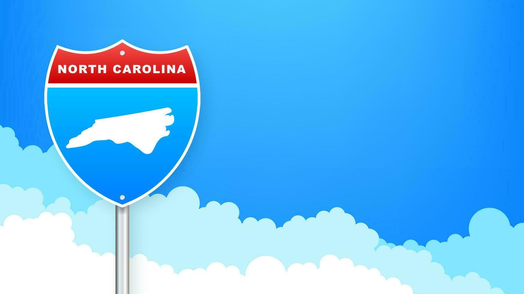 South Carolina map on road sign. Welcome to State of South Carolina. Vector illustration
