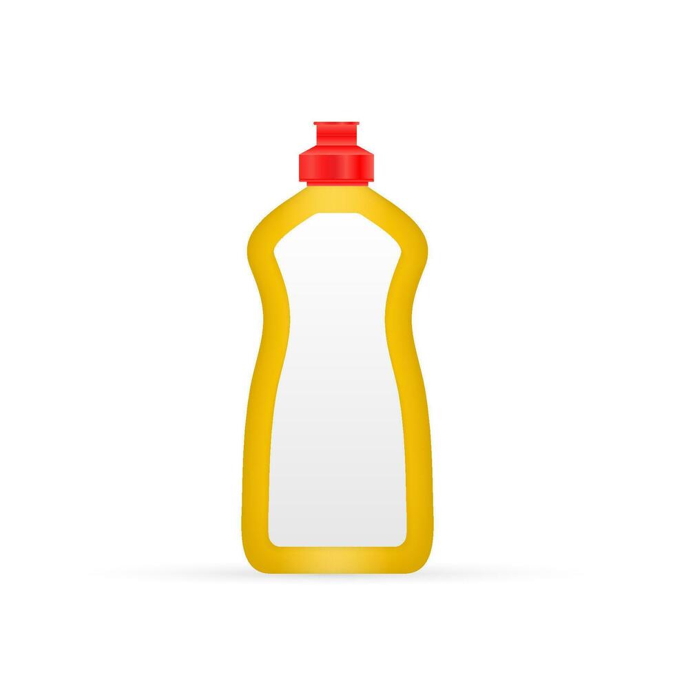 Dishwashing liquid. Cleaning Bottle Isolated On White Background. Vector stock illustration