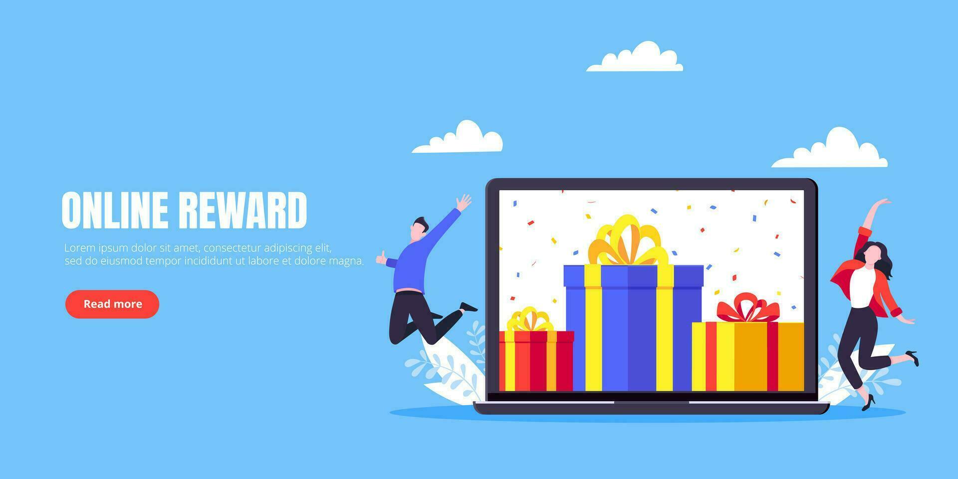 Get online reward and gifts, earn loyalty program points. vector