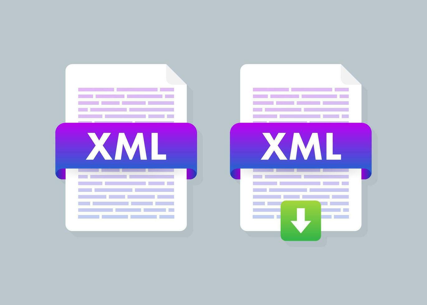 Flat xml for paper design. Flat isometric vector illustration. Design element. Computer technology isometric illustration