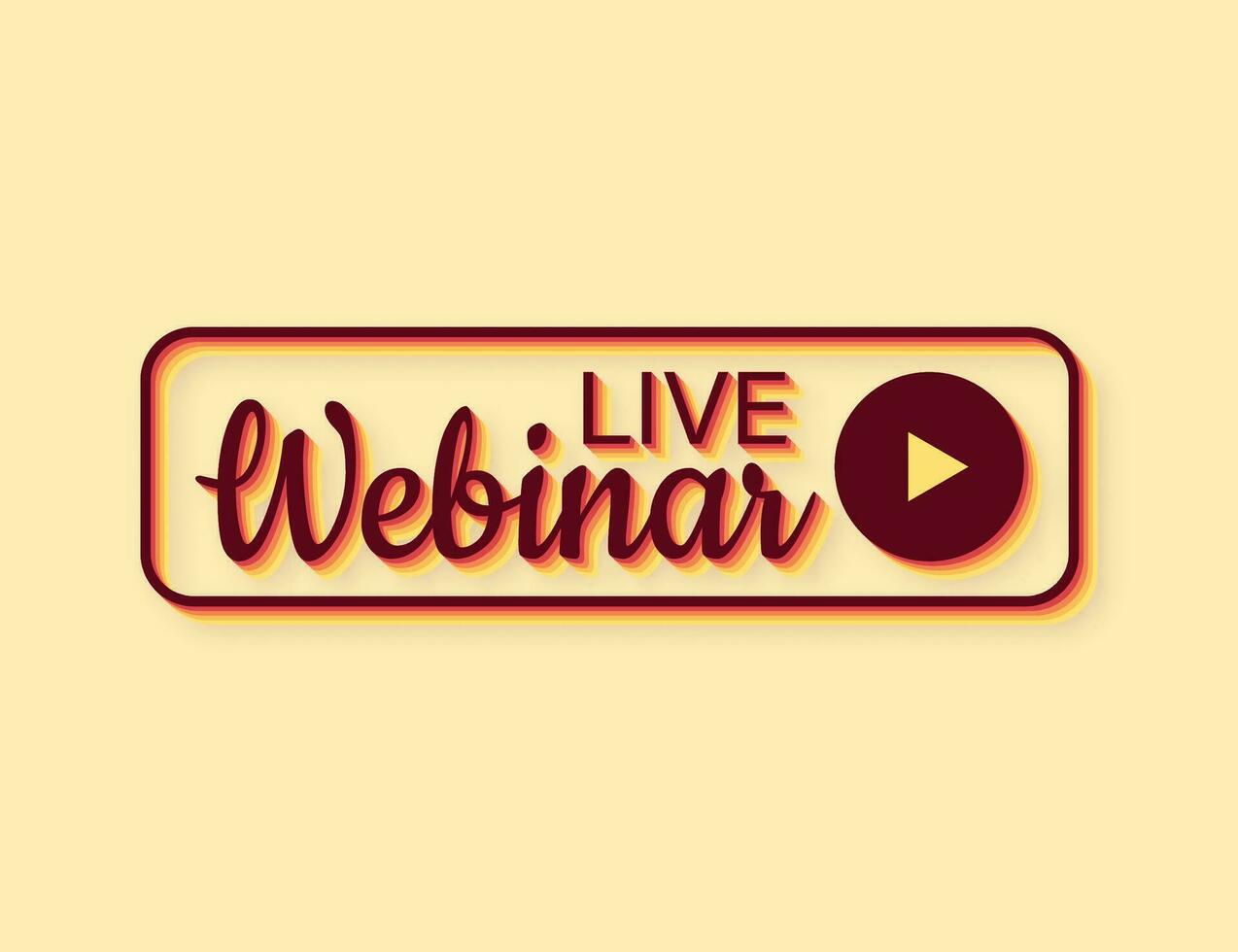 Live webinar button, icon. Retro style icon. Vector illustration