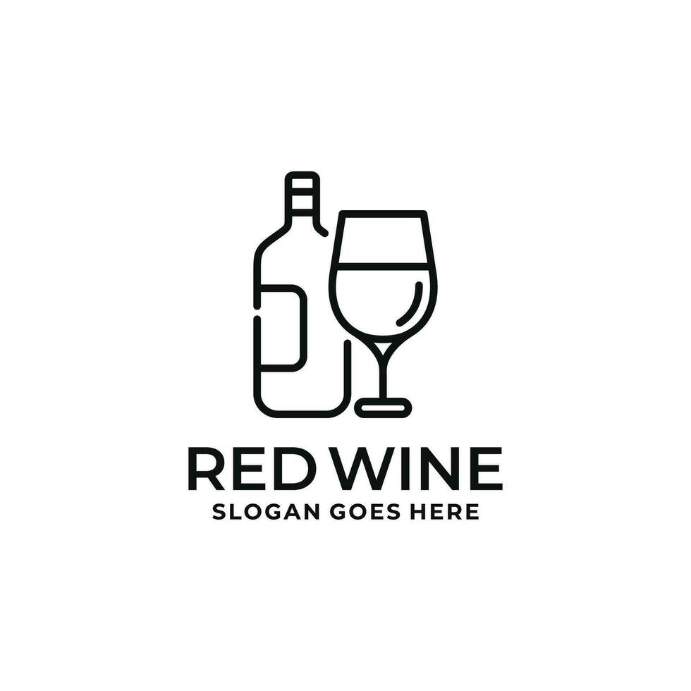 Ilustración de vector de diseño de logotipo de vino