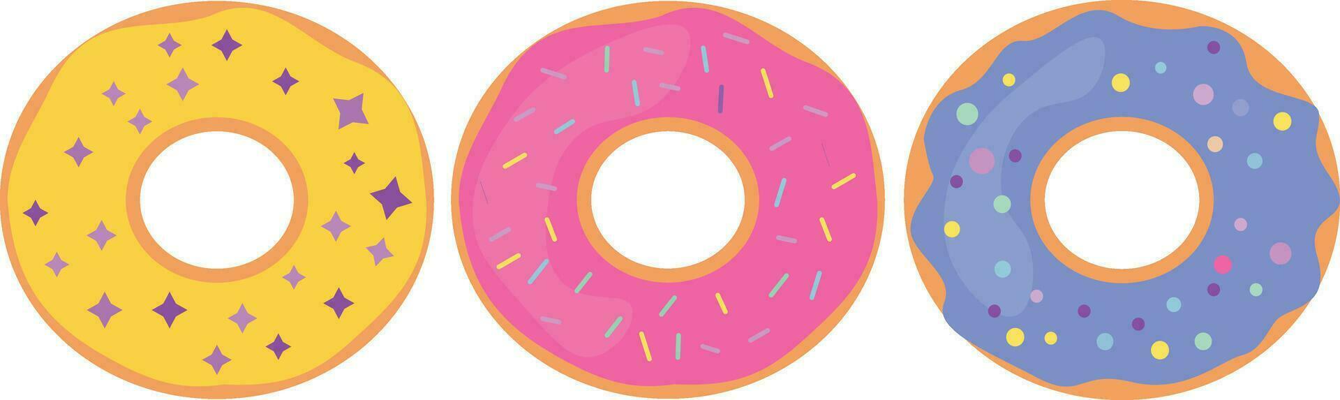 donuts with sprinkles on white background vector