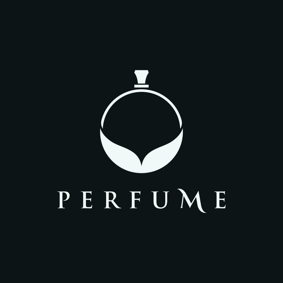 Luxury essence fragrance perfume logo template design isolated background. vector